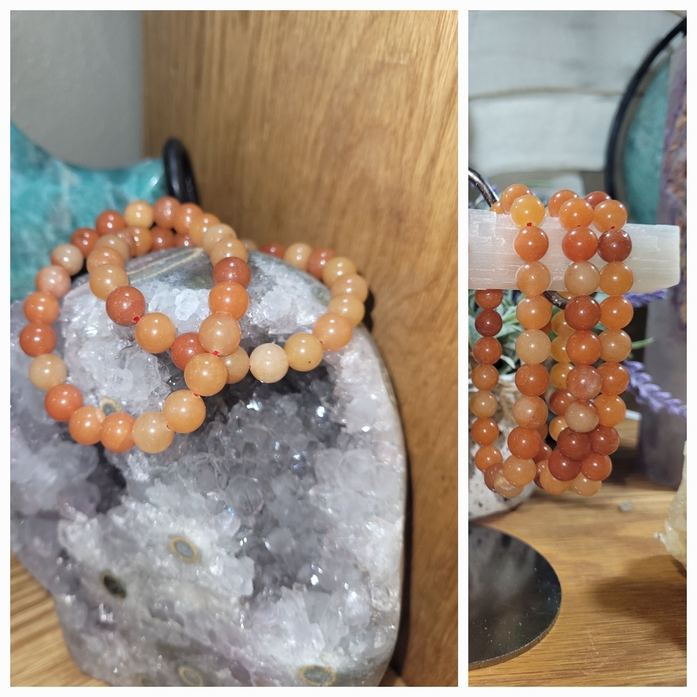 HQ Happiness!!  8mm  Red Adventurine stretch bracelets.$25 ea
